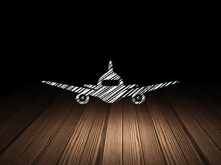 Image showing Tourism concept: Aircraft in grunge dark room