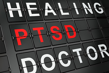 Image showing Healthcare concept: PTSD on airport board background