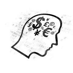 Image showing Education concept: Head With Finance Symbol on Digital background