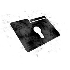 Image showing Business concept: Folder With Keyhole on Digital background