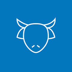 Image showing Cow head line icon.