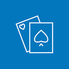 Image showing Playing cards line icon.