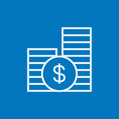 Image showing Dollar coins line icon.