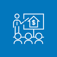 Image showing Real estate training line icon.