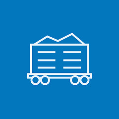 Image showing Cargo wagon line icon.