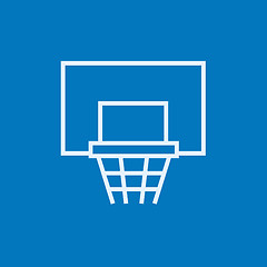 Image showing Basketball hoop line icon.