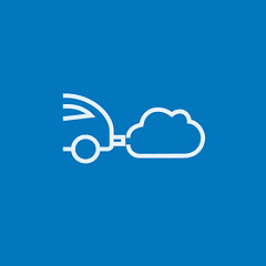 Image showing Car spewing polluting exhaust line icon.