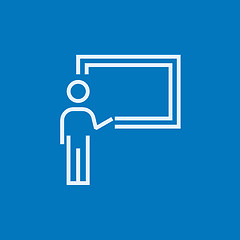 Image showing Professor pointing at blackboard line icon.