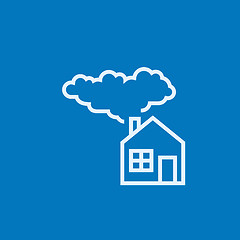 Image showing Save energy house line icon.