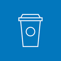 Image showing Disposable cup line icon.