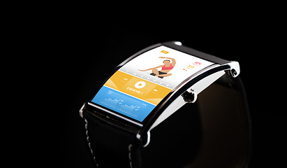 Image showing close up of smart watch with sport application