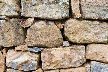 Image showing close up of old brick wall outdoors