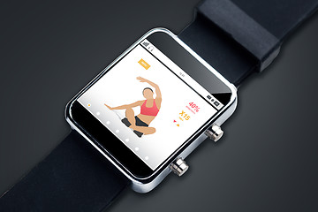 Image showing close up of smart watch with sport application