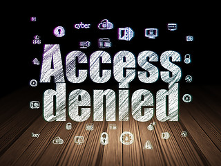 Image showing Protection concept: Access Denied in grunge dark room