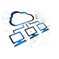 Image showing Cloud networking concept: Cloud Network on Digital background