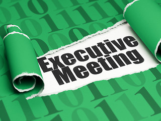 Image showing Finance concept: black text Executive Meeting under the piece of  torn paper