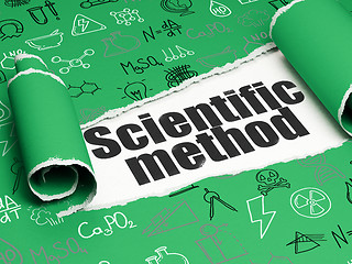 Image showing Science concept: black text Scientific Method under the piece of  torn paper