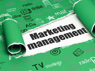 Image showing Marketing concept: black text Marketing Management under the piece of  torn paper