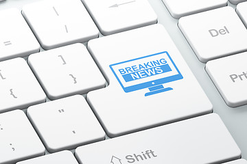 Image showing News concept: Breaking News On Screen on computer keyboard background