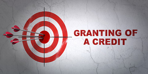 Image showing Currency concept: target and Granting of A credit on wall background