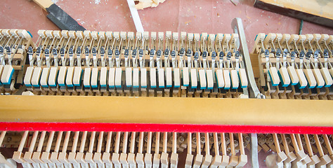 Image showing  details and parts of  piano 