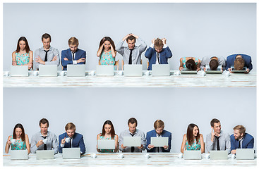 Image showing The business team working on laptops in the office