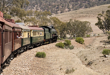 Image showing looking out the window of the steam train