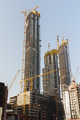 Image showing building of skyscraper in Dubai city