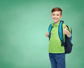 Image showing happy student boy with school bag