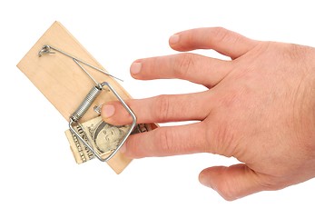 Image showing Hand and Mousetrap