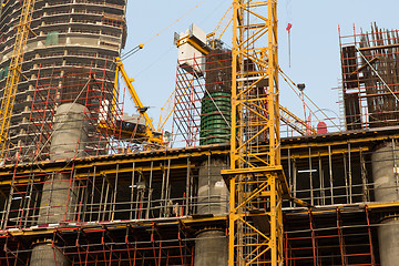 Image showing building of skyscraper in Dubai city