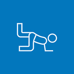 Image showing Man exercising buttocks line icon.