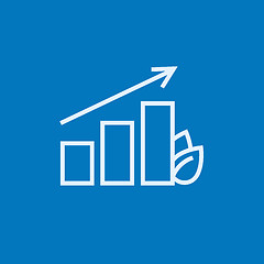 Image showing Bar graph with leaf line icon.