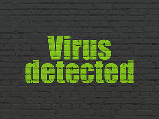 Image showing Protection concept: Virus Detected on wall background