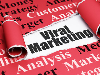 Image showing Marketing concept: black text Viral Marketing under the piece of  torn paper