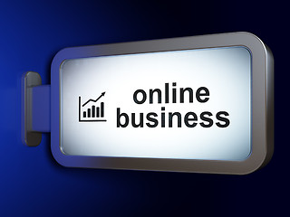 Image showing Business concept: Online Business and Growth Graph on billboard background