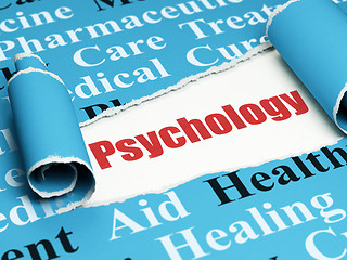 Image showing Health concept: red text Psychology under the piece of  torn paper