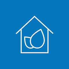 Image showing Eco-friendly house line icon.