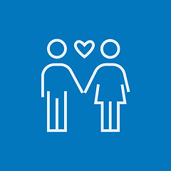 Image showing Couple in love line icon.