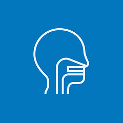 Image showing Human head with ear, nose, throat system line icon.