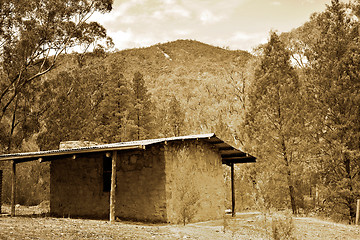 Image showing sepia bush hut