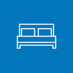 Image showing Double bed line icon.