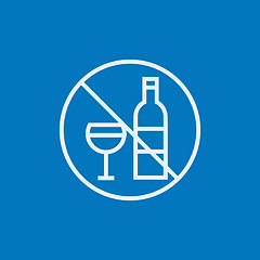 Image showing No alcohol sign line icon.
