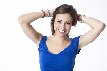 Image showing portrait of a beautiful young short haired woman