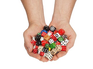 Image showing Hands with dice