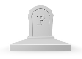 Image showing gravestone with letter p - 3d rendering