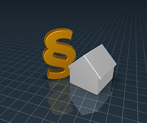 Image showing paragraph symbol and house - 3d rendering