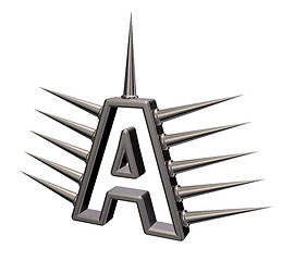 Image showing prickles letter a - 3d rendering