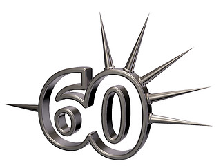 Image showing number sixty with prickles - 3d rendering