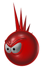 Image showing evil red punk smiley - 3d illustration